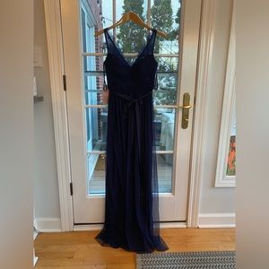 Anthropology Beholden Navy Full Length Dress